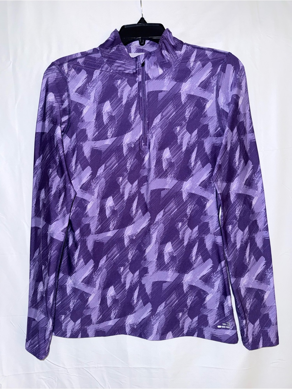 bcg Purple Abstract Print Quarter-Zip Active Pullover Size Medium
